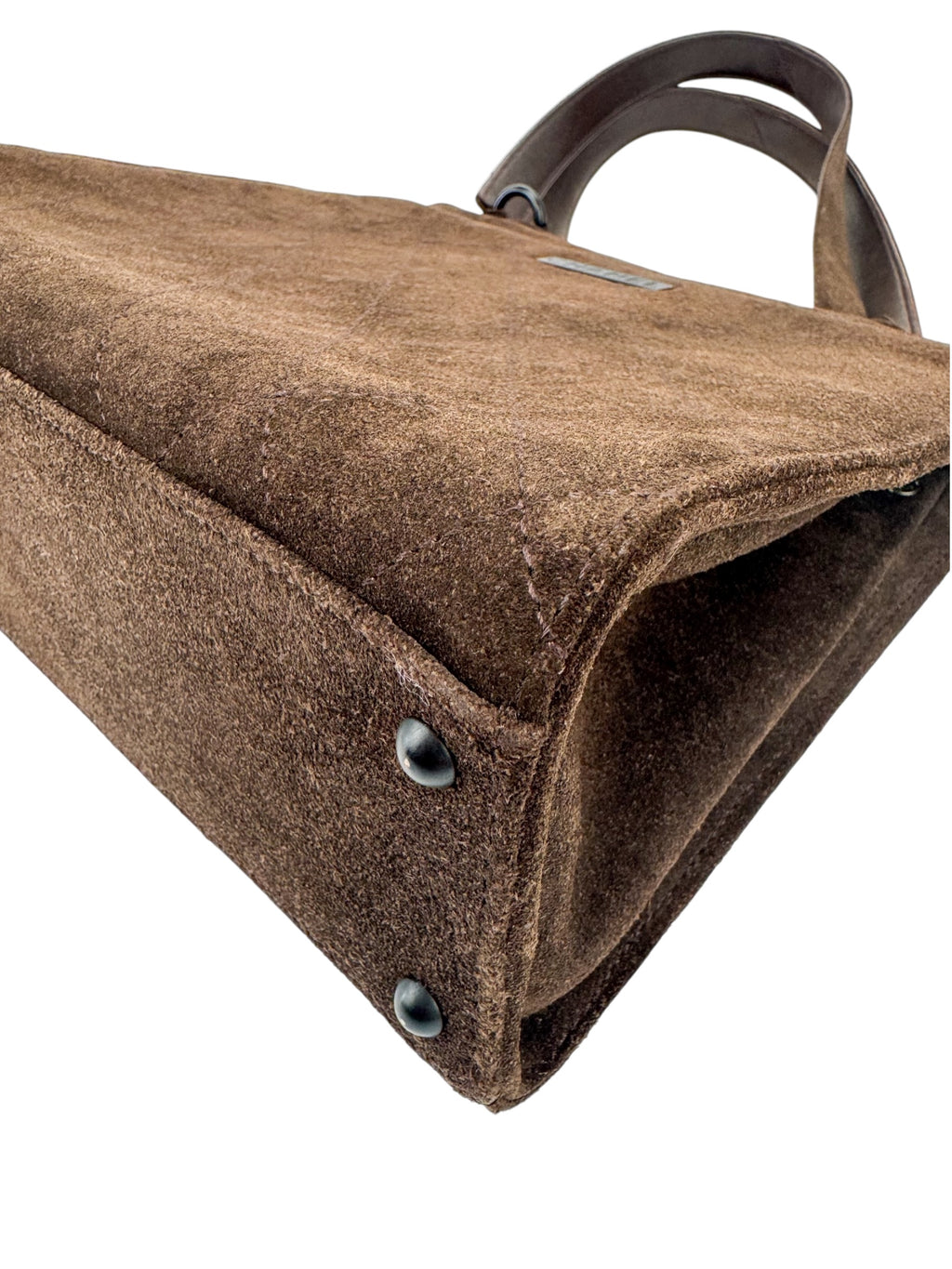 Chanel Brown Quilted Suede Shoulder Tote Bag