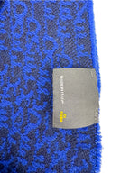 Fendi Blue Wool Logo Scarf