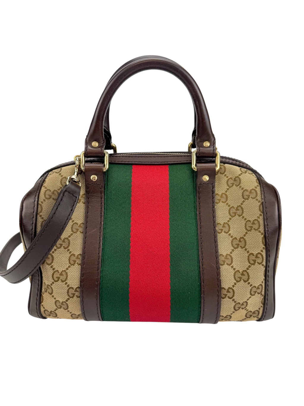Gucci GG Canvas Boston Bag W/ Strap