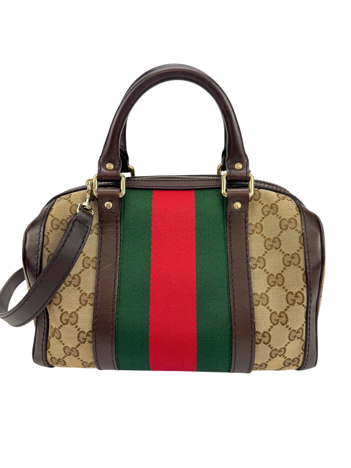 Gucci GG Canvas Boston Bag W/ Strap