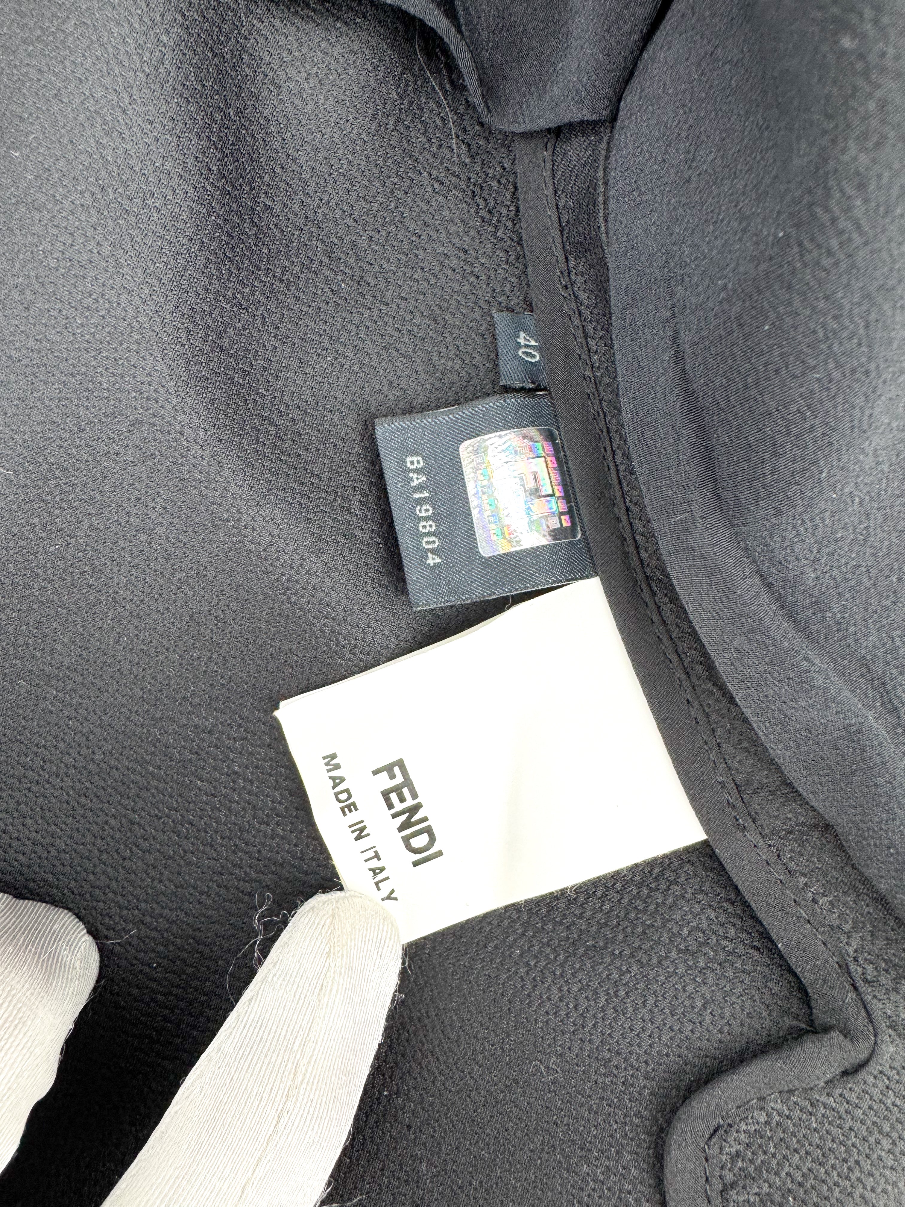 Fendi Black Silk Jacket Size 40