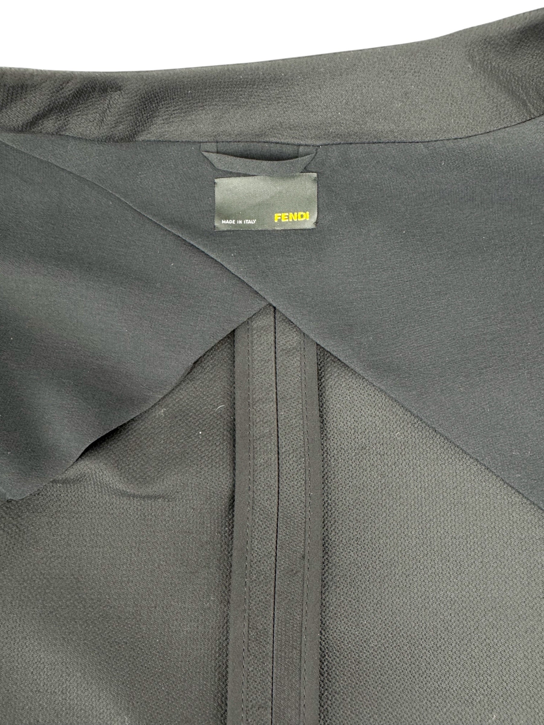 Fendi Black Silk Jacket Size 40