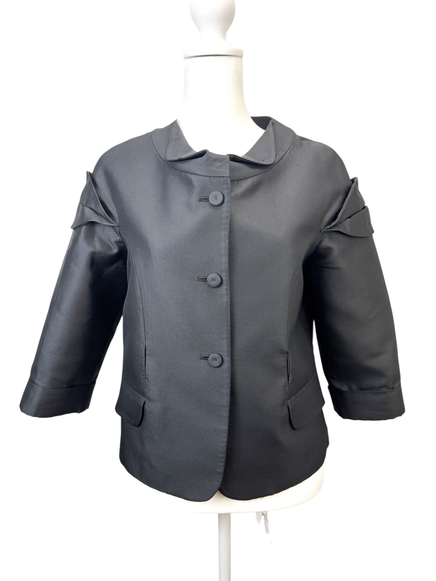 Fendi Black Silk Jacket Size 40