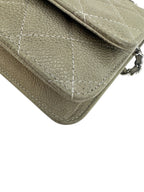 Chanel Grey Caviar Wallet on Chain (WOC)