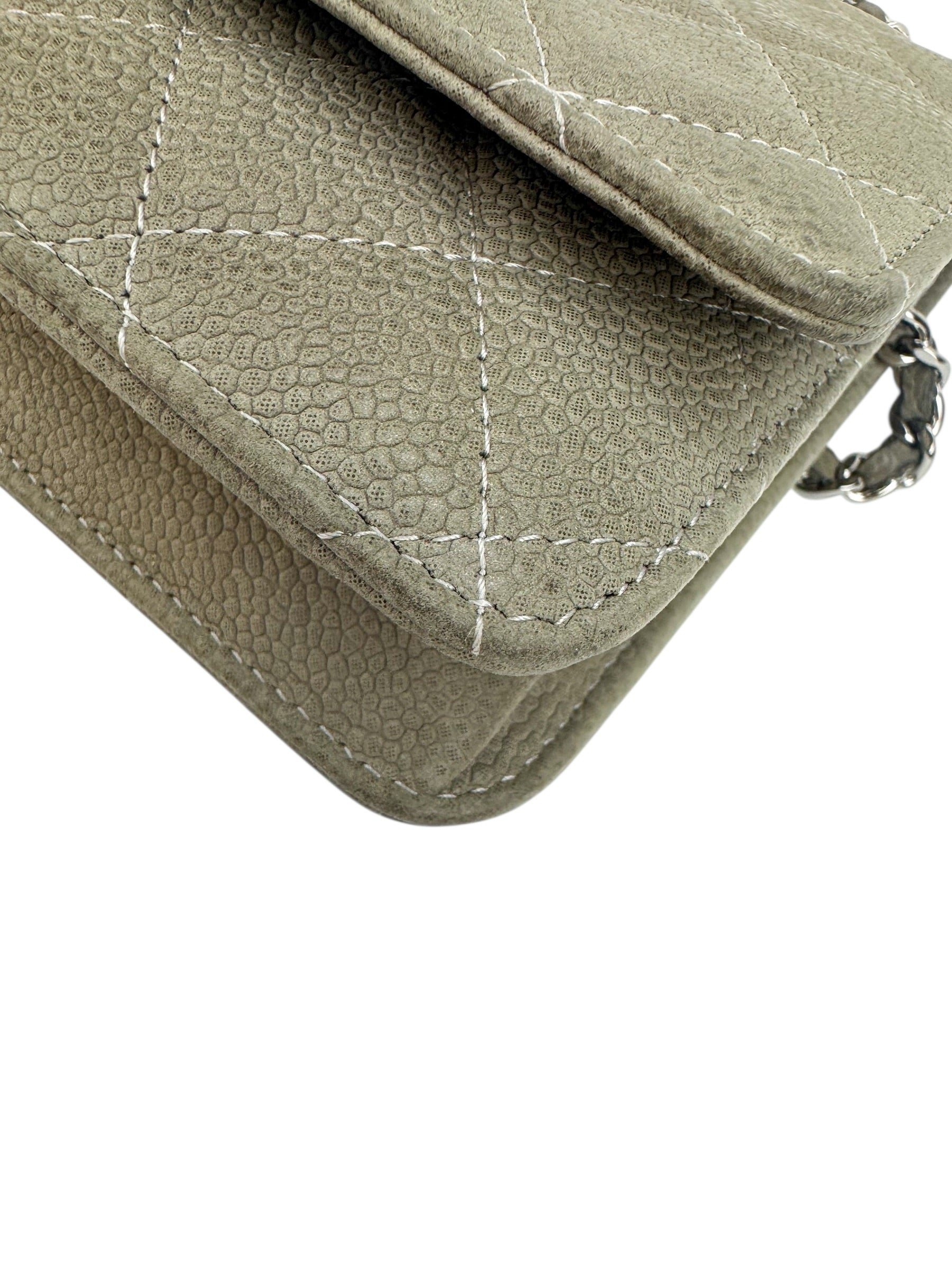 Chanel Grey Caviar Wallet on Chain (WOC)