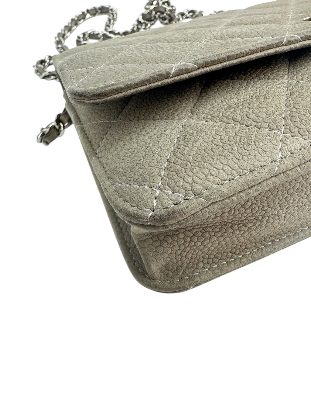 Chanel Grey Caviar Wallet on Chain (WOC)