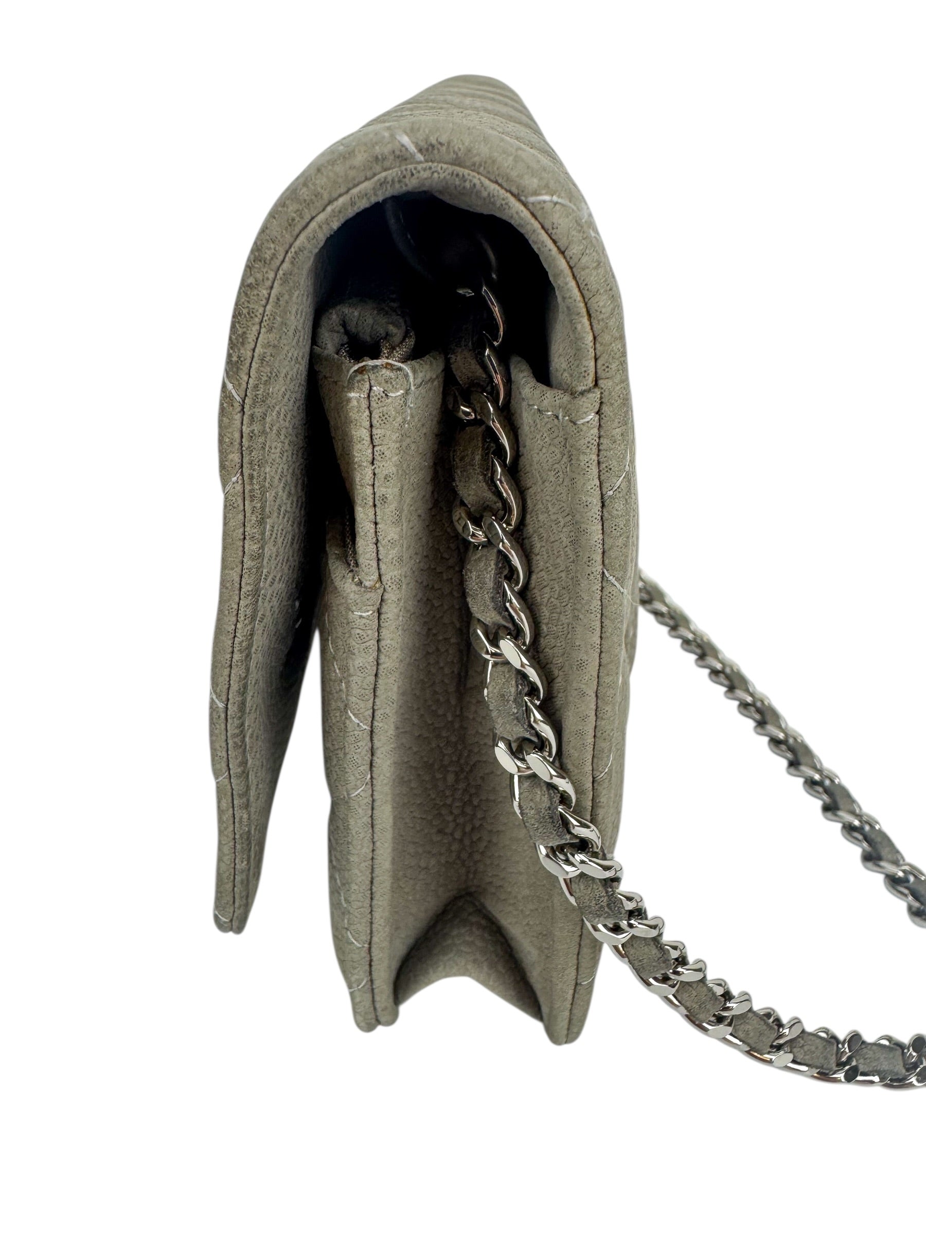 Chanel Grey Caviar Wallet on Chain (WOC)