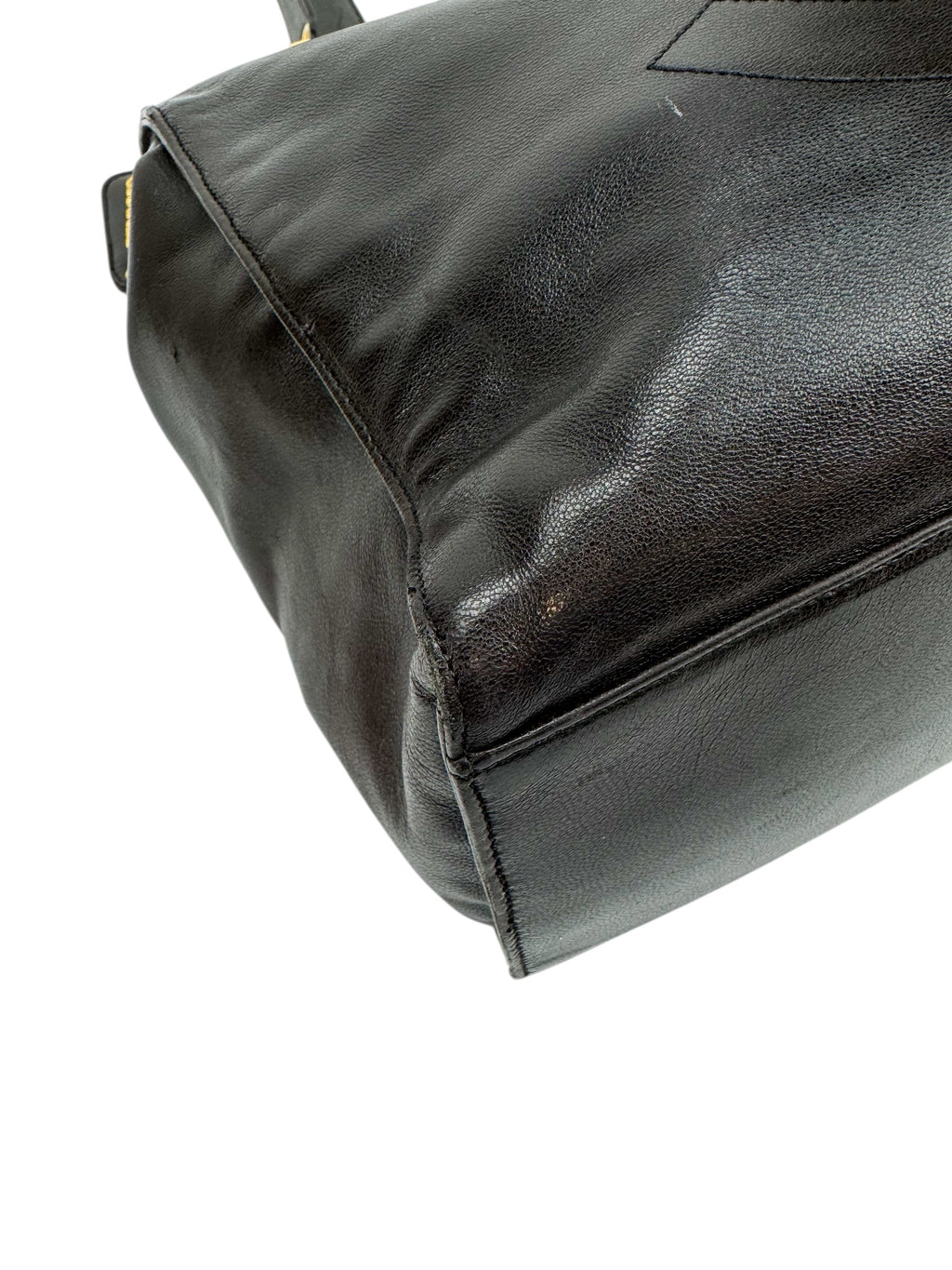 Chanel Vintage Black Leather Timeless Tote