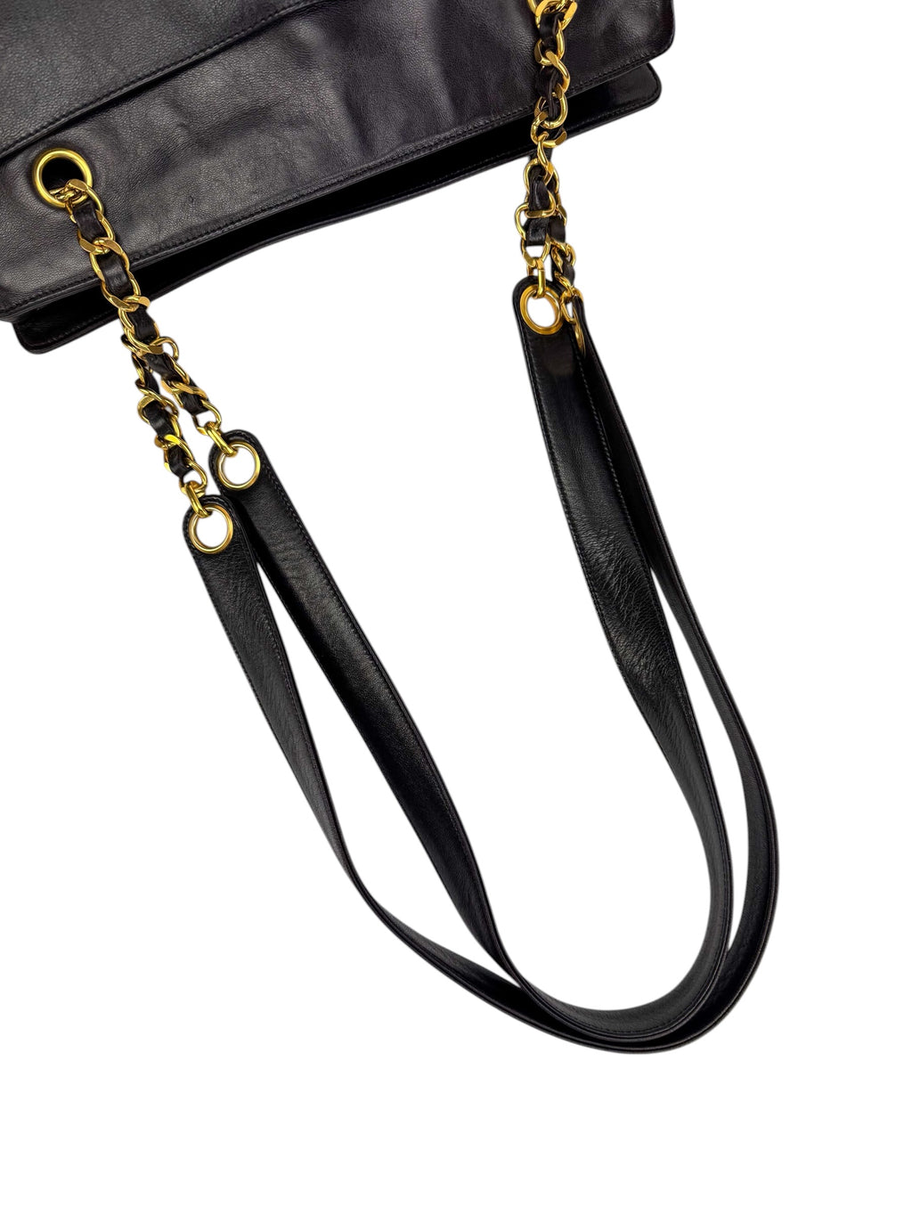 Chanel Vintage Black Leather Timeless Tote