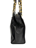 Chanel Vintage Black Leather Timeless Tote