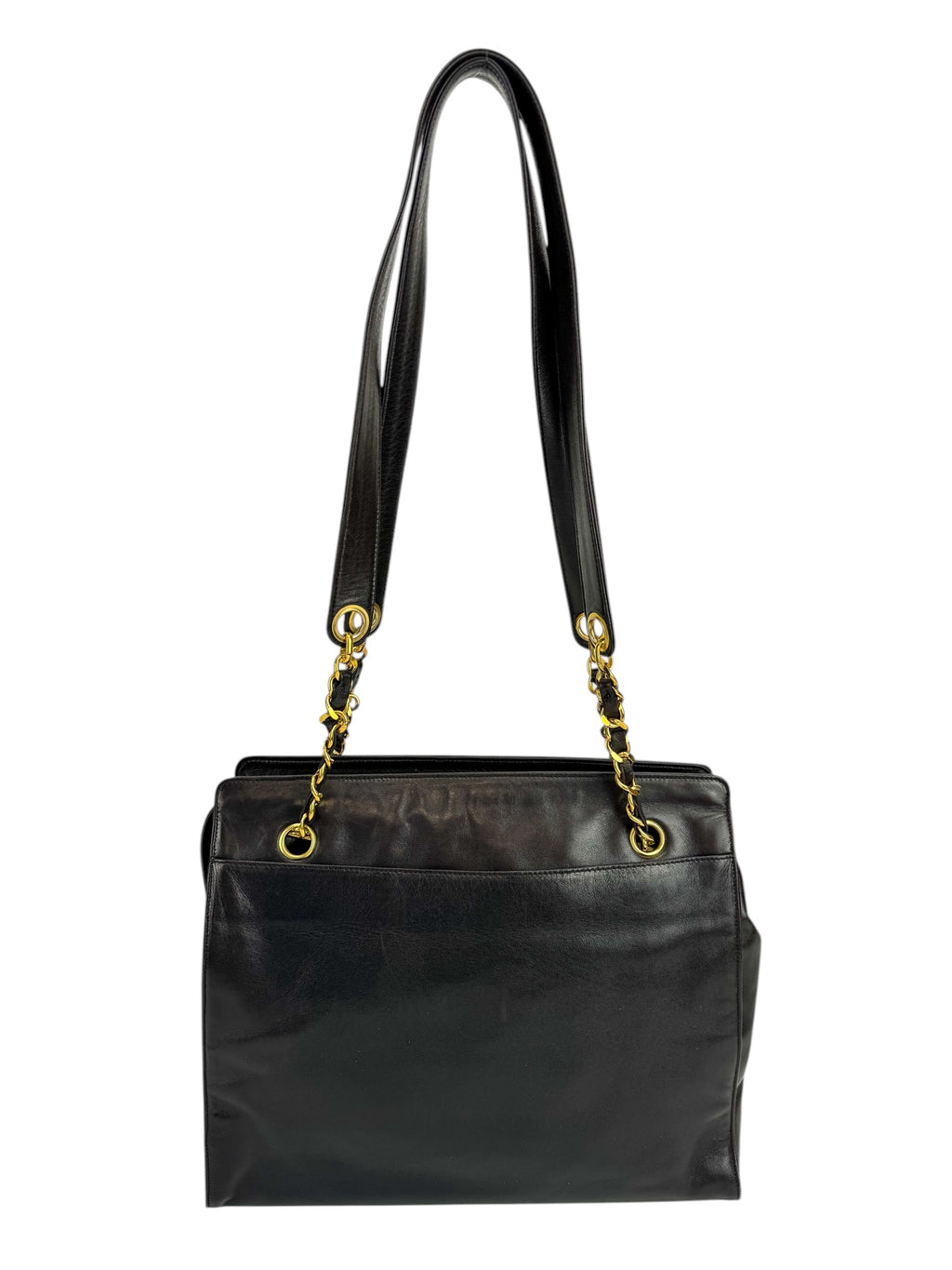 Chanel Vintage Black Leather Timeless Tote