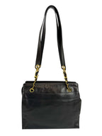 Chanel Vintage Black Leather Timeless Tote