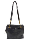 Chanel Vintage Black Leather Timeless Tote