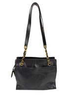 Chanel Vintage Black Leather Timeless Tote