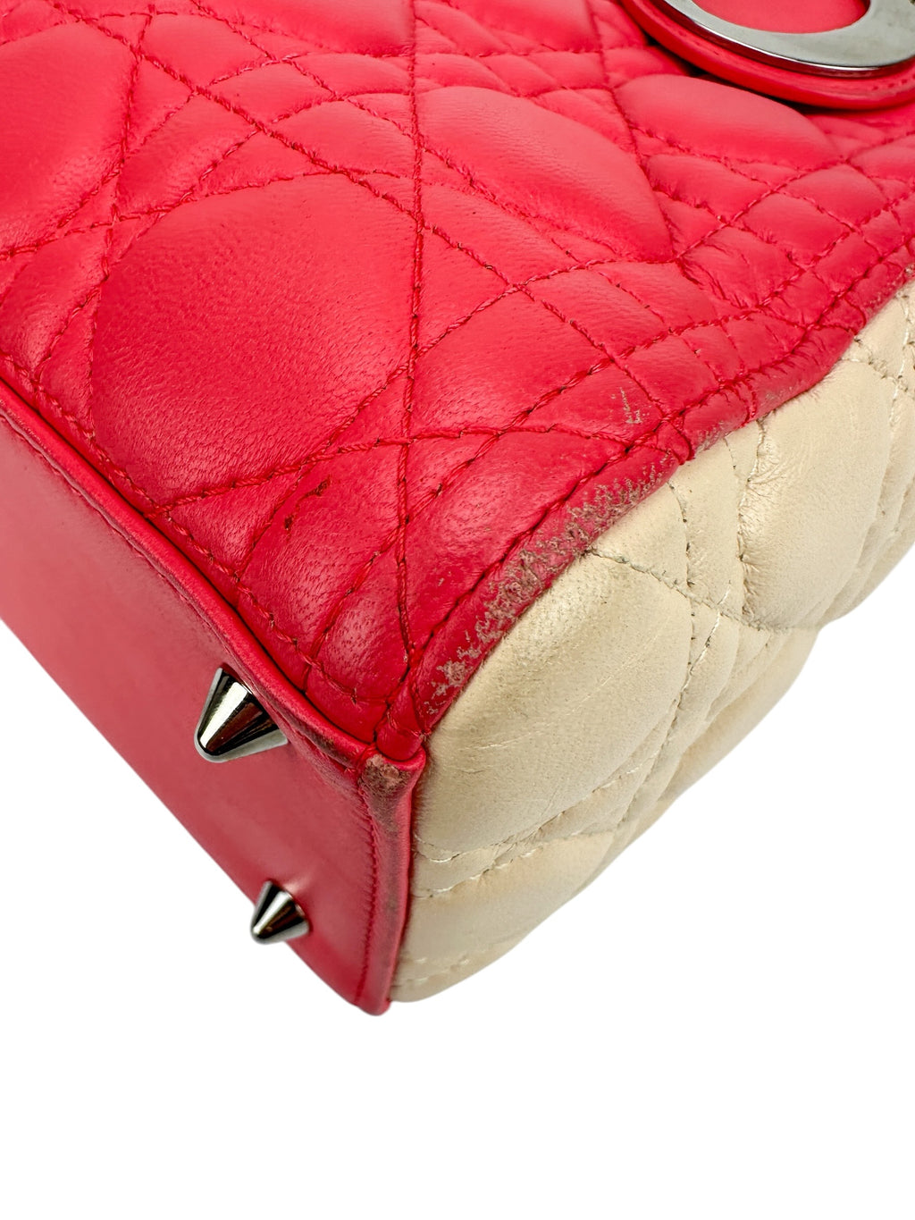 Christian Dior Two Tone Pink Cannage Medium Lady Dior