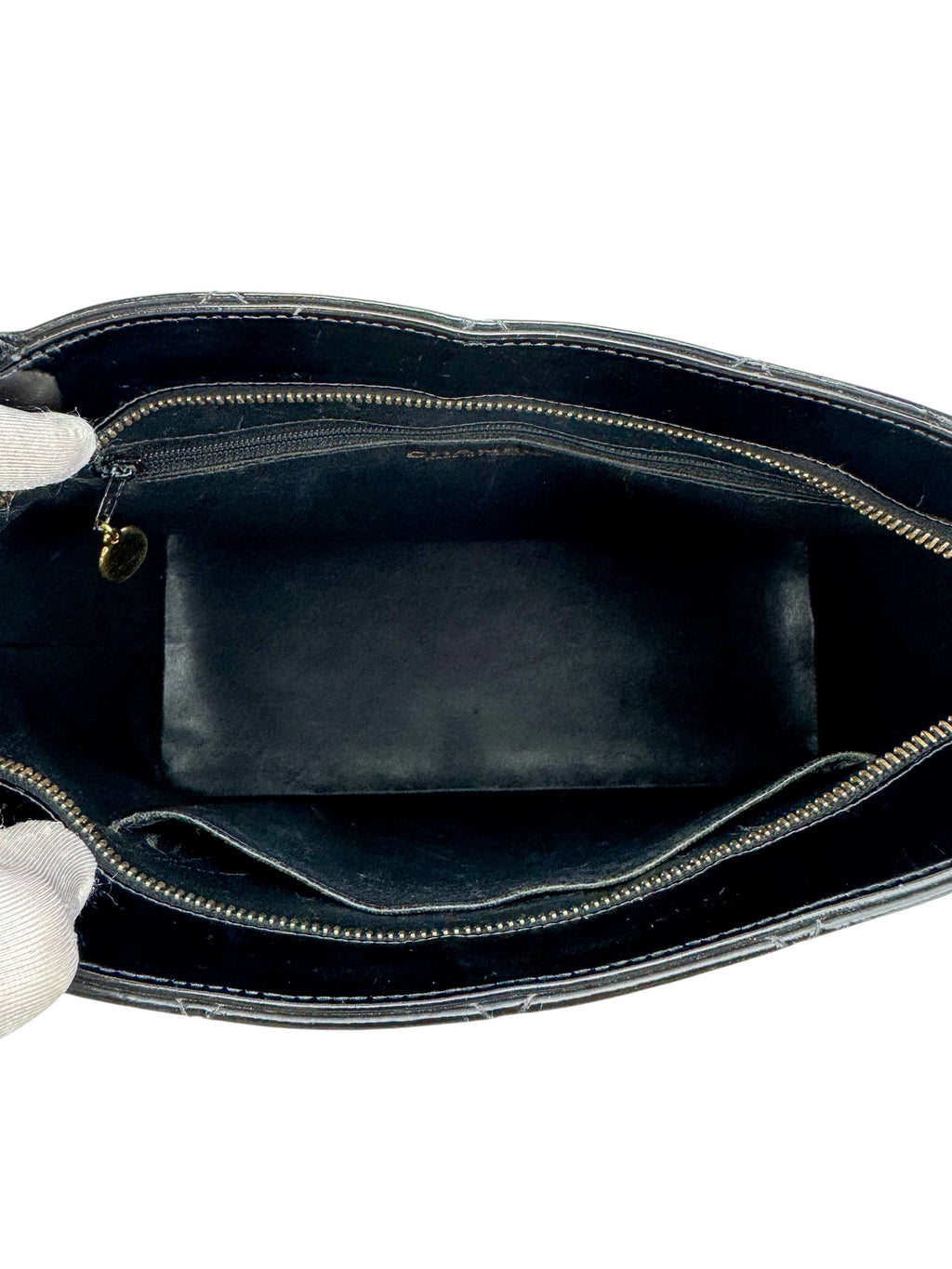 Chanel Black Patent Leather Medallion Tote