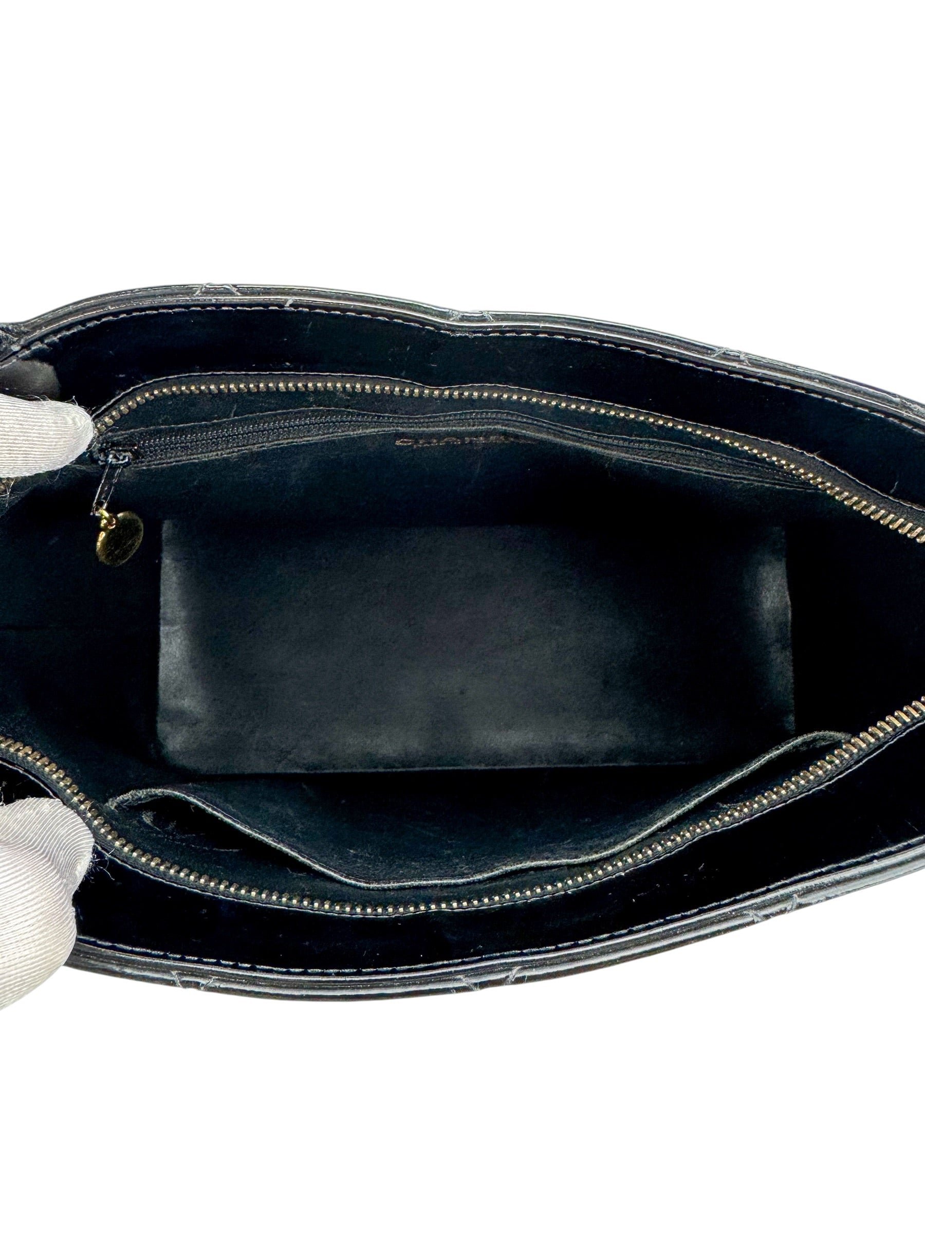 Chanel Black Patent Leather Medallion Tote