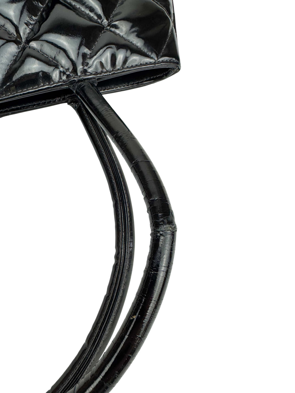 Chanel Black Patent Leather Medallion Tote