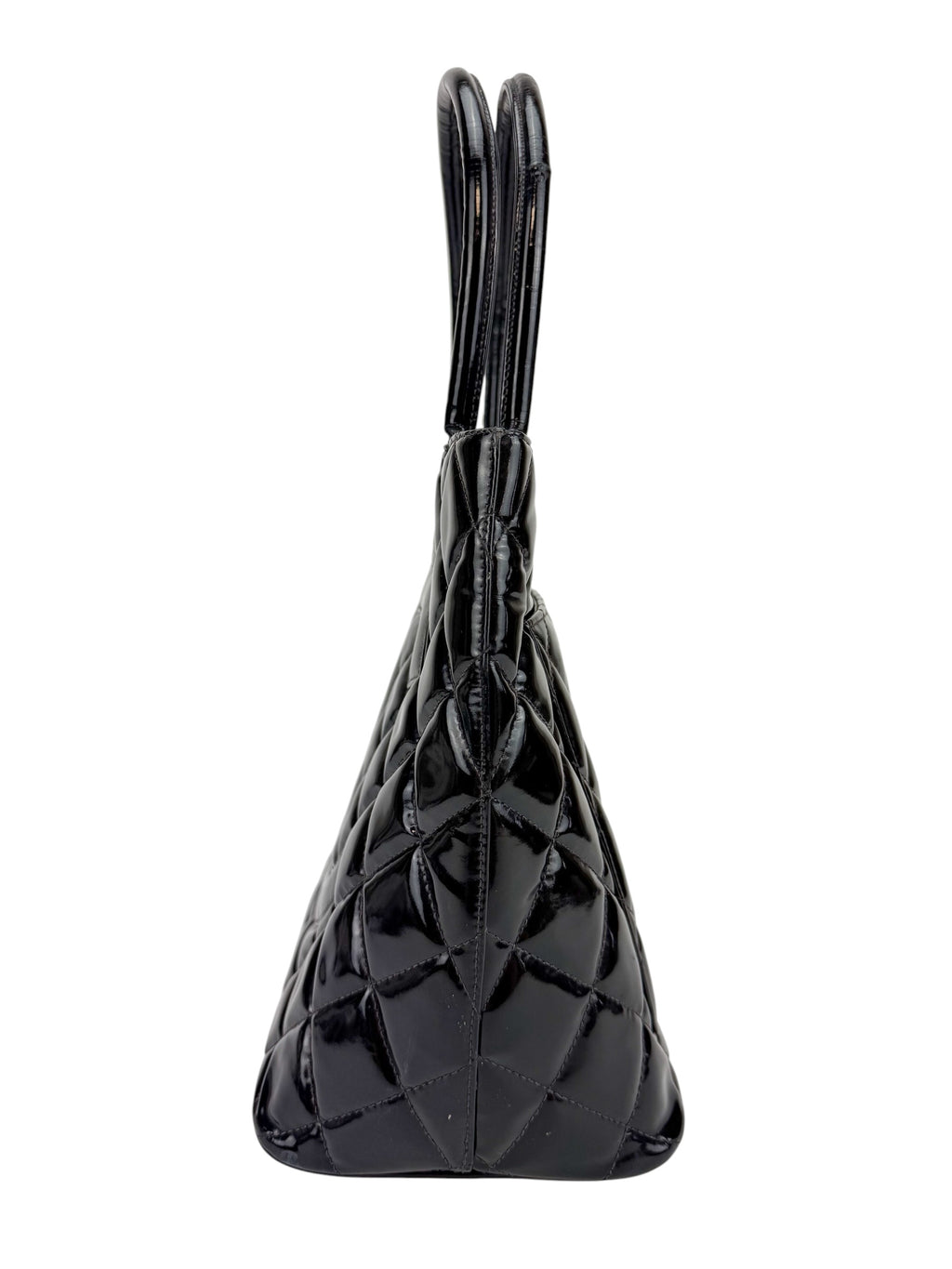 Chanel Black Patent Leather Medallion Tote