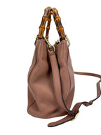 Gucci Pink Leather Bamboo Small Shopper Tote