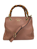 Gucci Pink Leather Bamboo Small Shopper Tote
