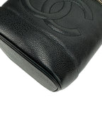 Chanel Vintage Tall Black Caviar Vanity Case