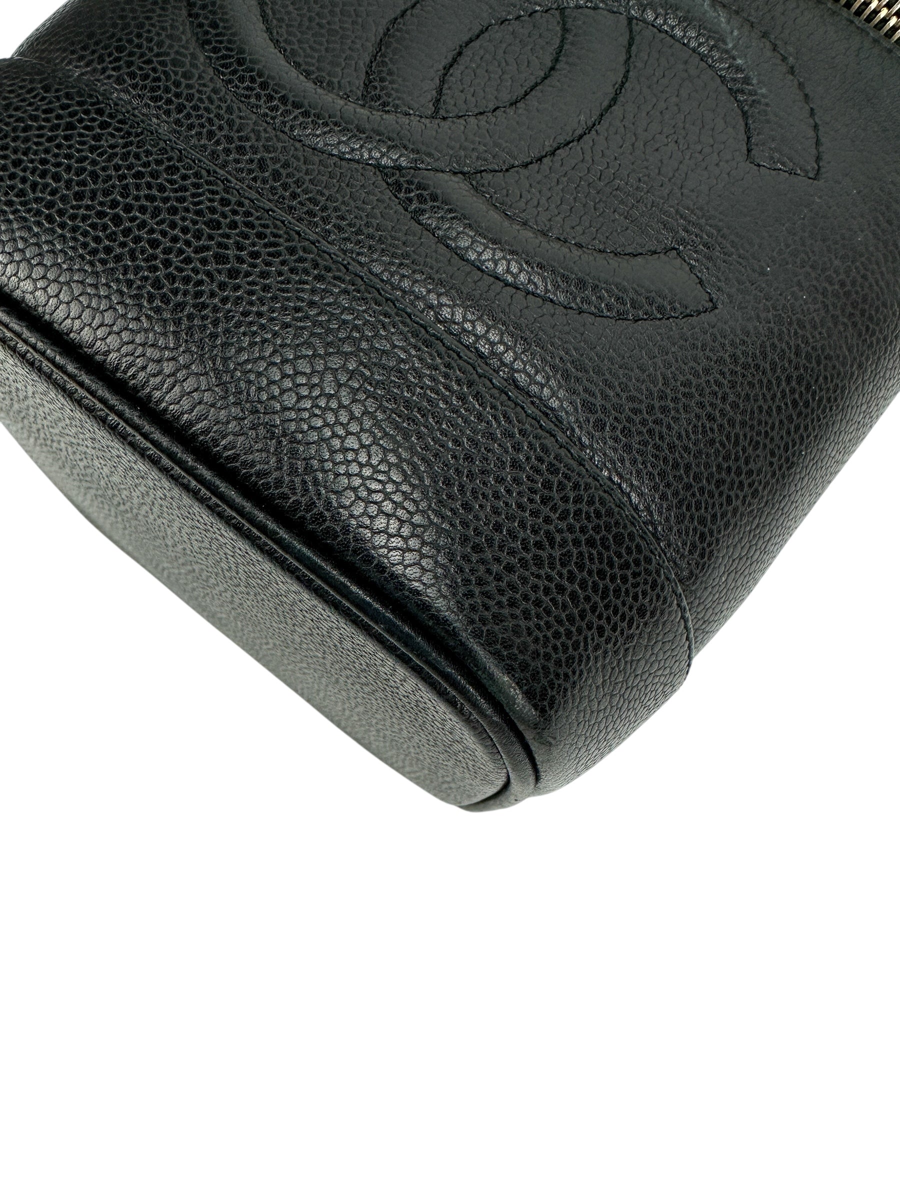 Chanel Vintage Tall Black Caviar Vanity Case