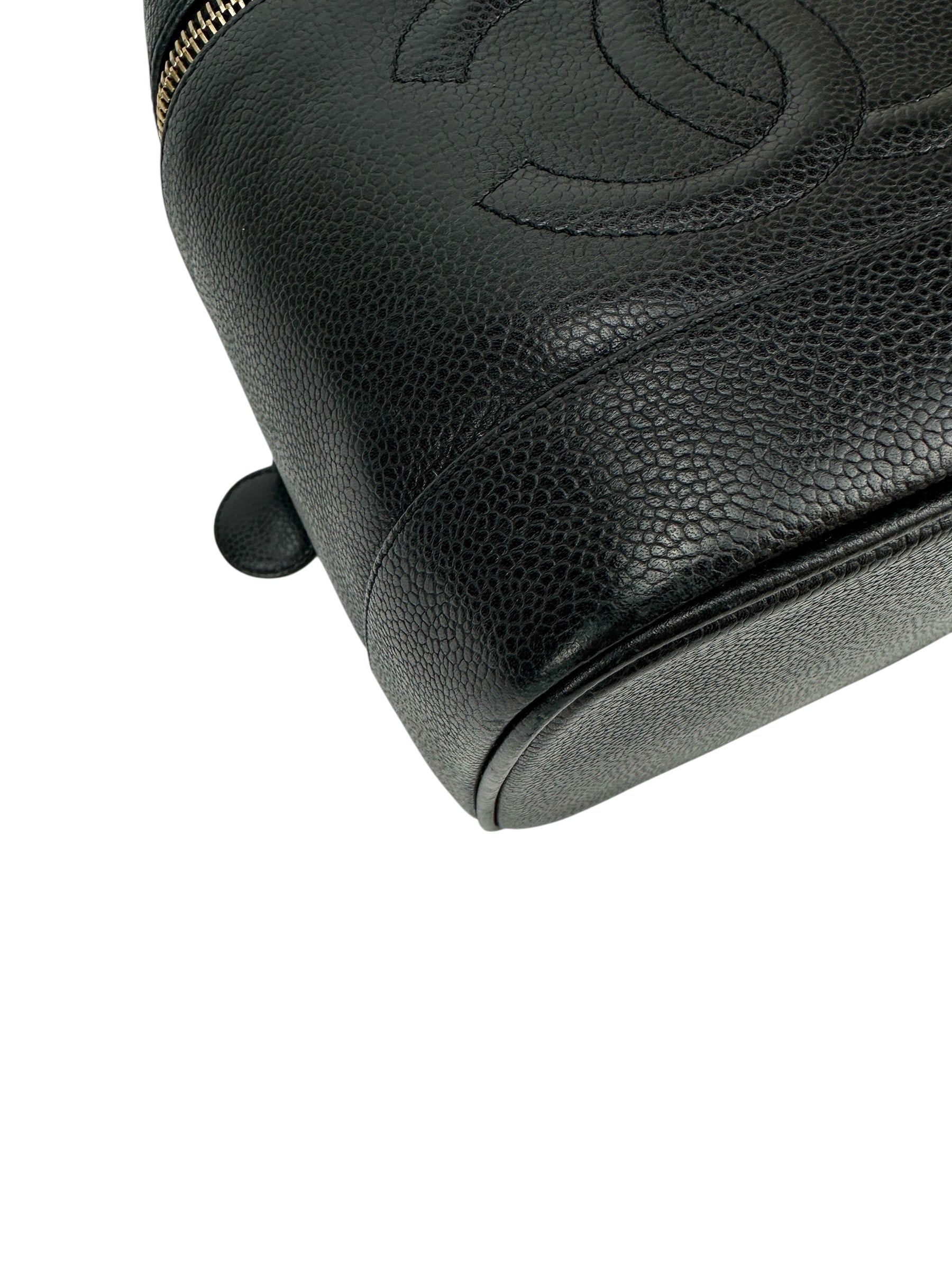 Chanel Vintage Tall Black Caviar Vanity Case