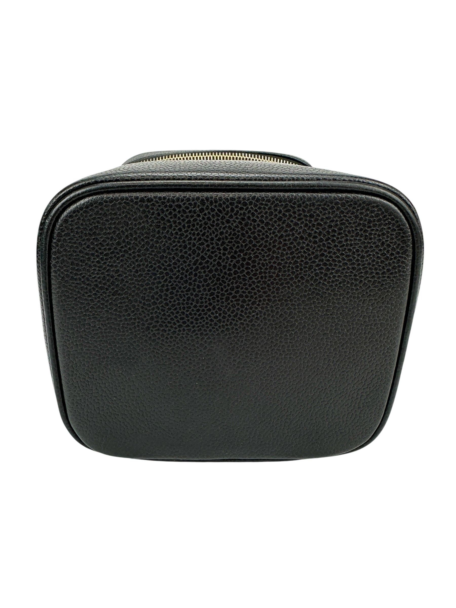 Chanel Vintage Tall Black Caviar Vanity Case
