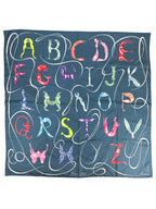 Hermès Navy Faune Lettrée 90cm Scarf