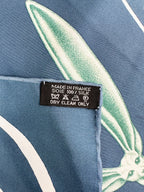 Hermès Navy Faune Lettrée 90cm Scarf