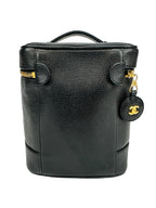 Chanel Vintage Tall Black Caviar Vanity Case