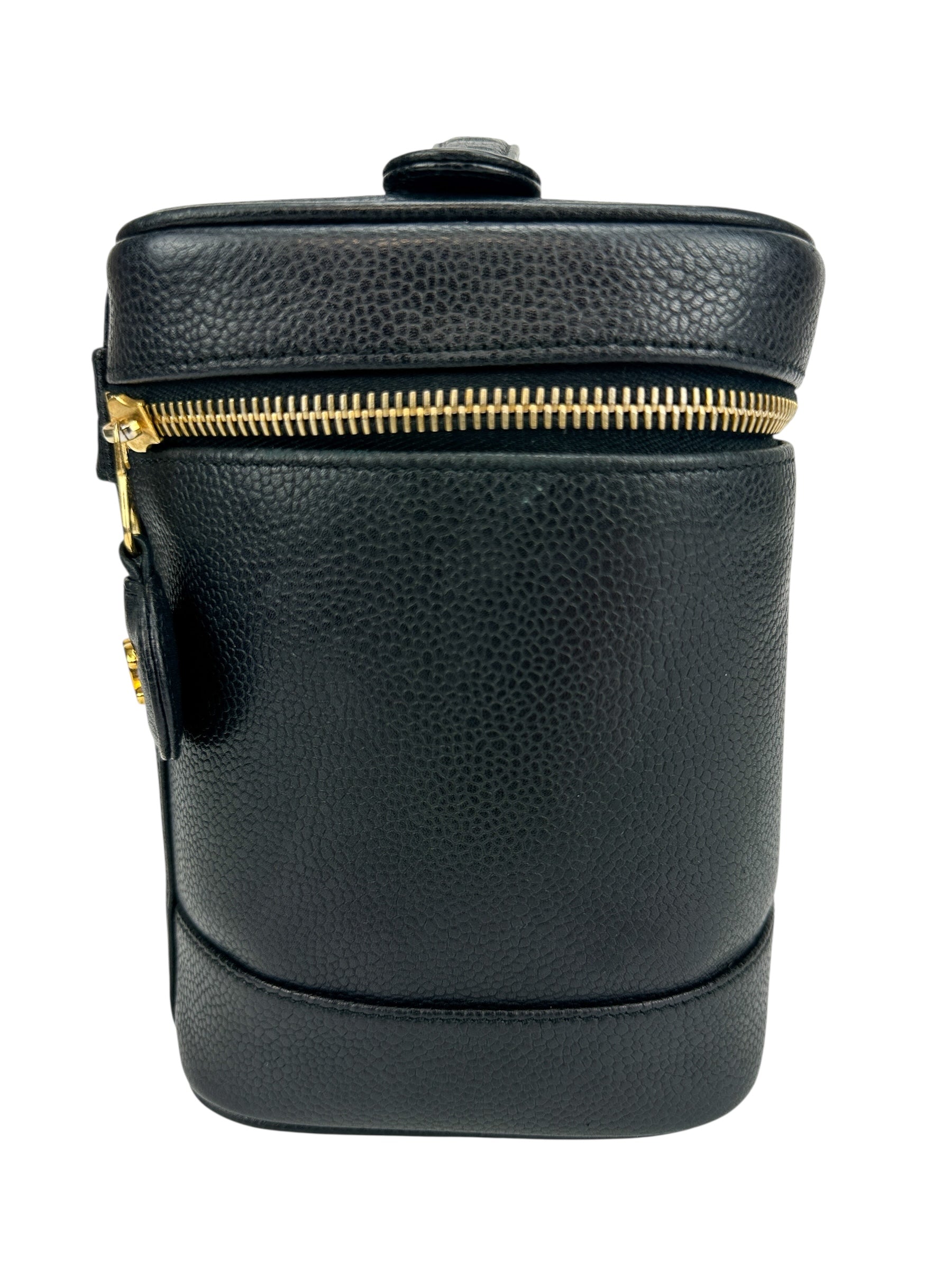 Chanel Vintage Tall Black Caviar Vanity Case