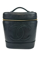 Chanel Vintage Tall Black Caviar Vanity Case
